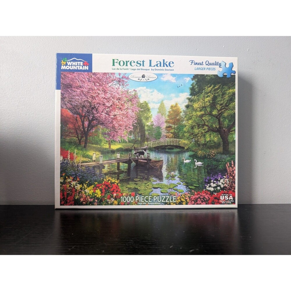 COMPLETE White Mountain Forest Lake - 1000 Piece Jigsaw Puzzle 2017